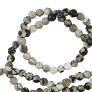 Natuursteen kralen agaat 3mm facet geslepen Gray-beige-black