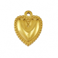 Roestvrij stalen (RVS) Stainless steel bedels hart Gold