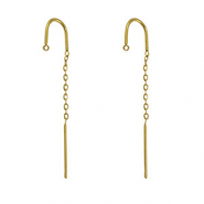 Roestvrij stalen (RVS) Stainless steel oorbellen met oogje Gold