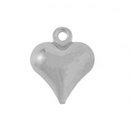 Roestvrij stalen (RVS) Stainless steel bedels hart Silver