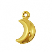 Roestvrij stalen (RVS) Stainless steel bedels maan Gold