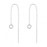 Roestvrij stalen (RVS) Stainless steel oorbellen rond Silver