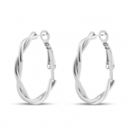 Roestvrij stalen (RVS) Stainless steel oorbellen creolen Silver