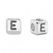 Letterkralen DQ metaal E Antiek zilver (nikkelvrij)