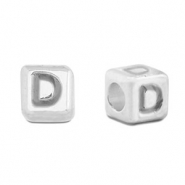 Letterkralen DQ metaal D Antiek zilver (nikkelvrij)