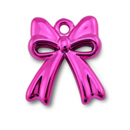 Acryl bedels strik Magenta pink