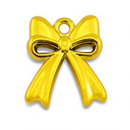 Acryl bedels strik Golden yellow