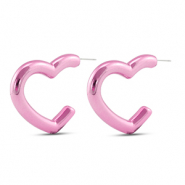 Trendy oorbellen hart Pink