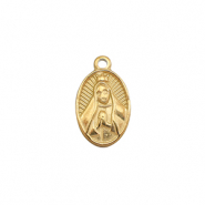 Roestvrij stalen (RVS) Stainless steel bedels biddende vrouw Gold