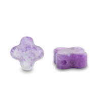 Natuursteen kralen amethist klaver Purple transparent