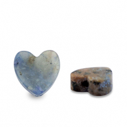 Natuursteen kralen kwarts hart Dark blue
