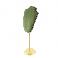 Sieraad display buste voor kettingen Olive green-gold