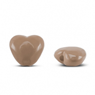 Acryl kralen hart Taupe brown