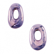 DQ Grieks keramiek kralen ovaal Violet blue