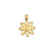 Roestvrij stalen (RVS) Stainless steel bedels bloem Gold