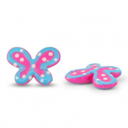 Acryl kralen vlinder Pink-blue-white