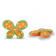 Acryl kralen vlinder Orange-green-yellow