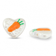 Acryl kralen hart met wortel Pearl-orange-green