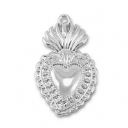 Bedels metaal hart Silver