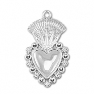 Bedels metaal hart Silver