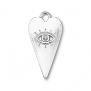 Bedels metaal hart alziend oog Silver