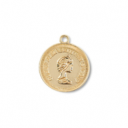 Bedels metaal rond met koningin Elisabeth Gold