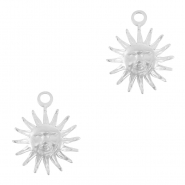 Roestvrij stalen (RVS) Stainless steel bedels zon Silver