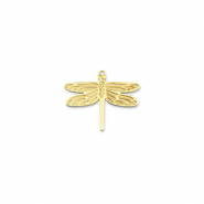 Roestvrij stalen (RVS) Stainless steel bedels libelle Gold