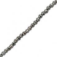 Top Facet kralen 2mm rond Metallic gunmetal