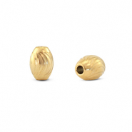 Roestvrij stalen (RVS) Stainless steel kralen ovaal Gold