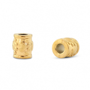 Roestvrij stalen (RVS) Stainless steel kralen tube hondenpoot Gold