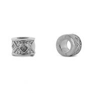Roestvrij stalen (RVS) Stainless steel kralen rondellen ruit Silver