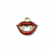 Bedels metaal vampiermond Gold-red