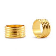 Schuivers DQ metaal ring met ribbel Goud (nikkelvrij)