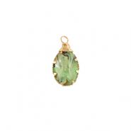 Resin hangers met imitatie schelp ovaal Gold-ocean green
