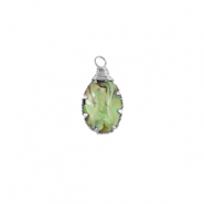 Resin hangers met imitatie schelp ovaal Silver-ocean green