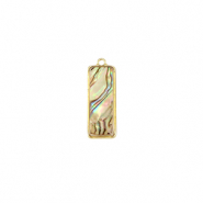 Resin hangers met imitatie schelp rechthoek Gold-taupe