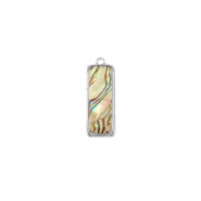 Resin hangers met imitatie schelp rechthoek Silver-taupe