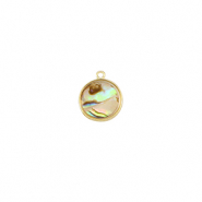 Resin hangers met imitatie schelp rond Gold-taupe