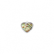 Resin hangers met imitatie schelp hart Silver-ocean green