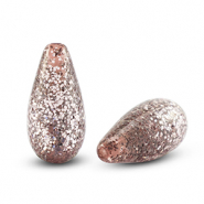 Polaris Elements kralen druppel vorm Paipo shiny Silver-light mauve
