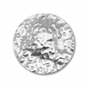 Roestvrij stalen (RVS) stainless steel bedels rond Silver