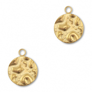 Roestvrij stalen (RVS) stainless steel bedels rond Gold