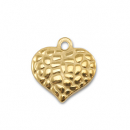 Roestvrij stalen (RVS) stainless steel bedels hart Gold