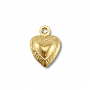 Roestvrij stalen (RVS) stainless steel bedels hart Gold