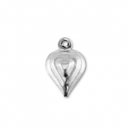 Roestvrij stalen (RVS) stainless steel bedels hart Silver