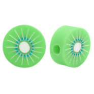 Polymeer kralen kiwi Green
