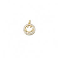 Brass TQ metaal bedels smiley Gold