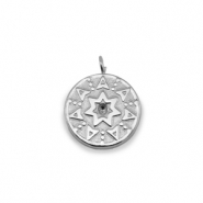 Roestvrij stalen (RVS) stainless steel bedels rond Silver
