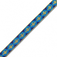 Lint met tekst rond met kruis Blue-gold